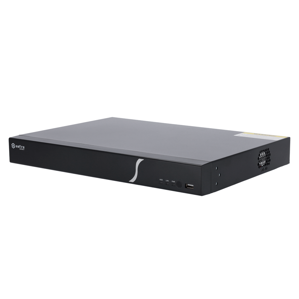 NVR 16 Canali IP Safire Smart 4K con AI e 12MP Compressione H.265+ 2HHD Dewarping Fisheye (NVR8216A-B2)