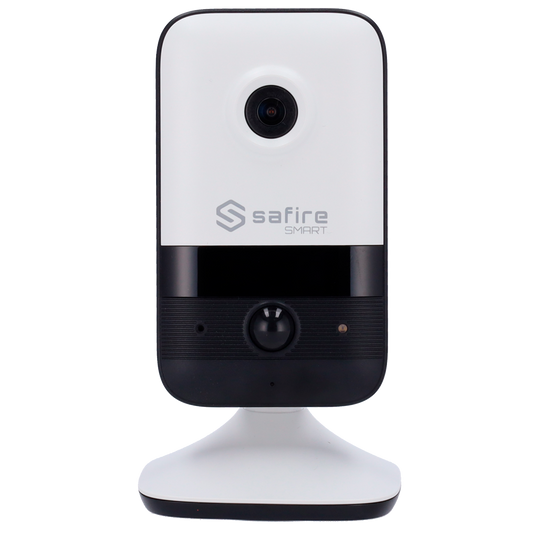 Telecamera IP Cube 4MP 2.1mm Safire Smart con Audio, IR, Wi-Fi, PoE e AI Base (IPCU014A-4B1W)