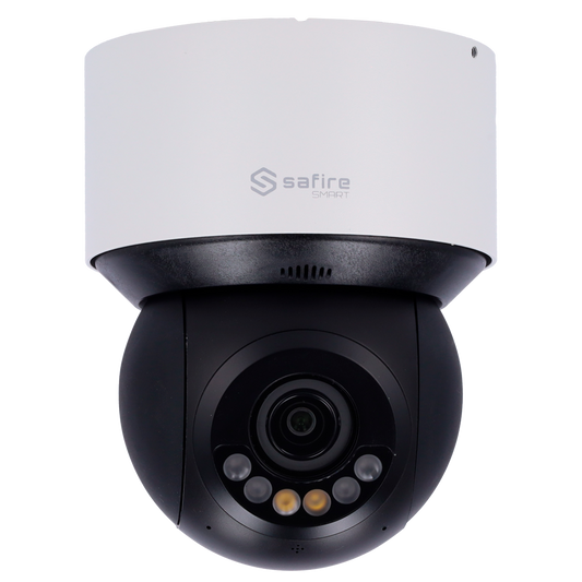 Telecamera IP PTZ 4MP 2.8-12mm Safire Smart con Audio, IR e Luce Bianca PoE AI Base (IPSD3004TA-4SB1-DL)