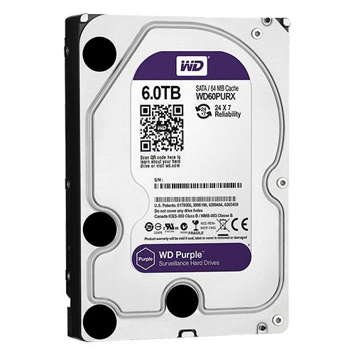 Hard Disk WD Purple 1/8TB SATA per Videosorveglianza 24/7