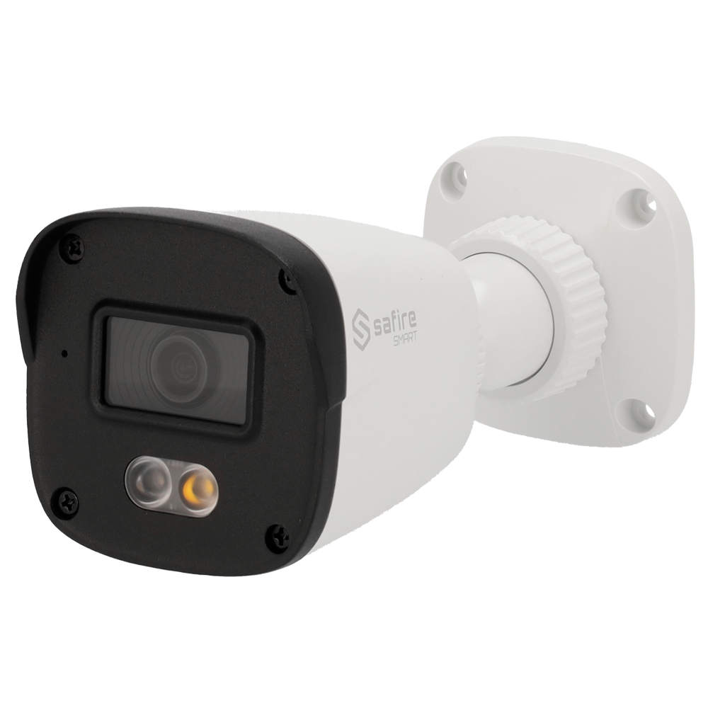 Telecamera IP Bullet 4MP 2.8mm Safire Smart con IR e Luce Bianca PoE AI Base (IPB070A-4B1)