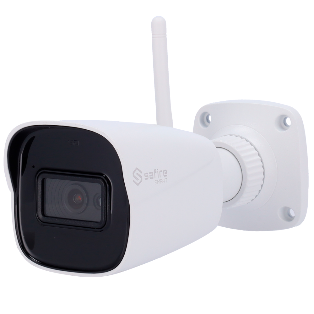 Telecamera IP Bullet 4MP 2.8mm Safire Smart con Audio, IR e Luce Bianca PoE AI Intermedia (IPB070A-4B1-DL)
