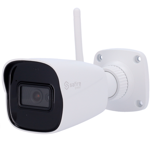 Telecamera IP Bullet 4MP 2.8mm Safire Smart con Audio, IR e Luce Bianca PoE AI Intermedia (IPB070A-4B1-DL)