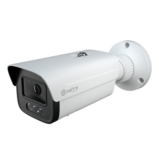 Telecamera IP Bullet 4MP 3.6mm Safire Smart con Audio, IR e Luce Bianca PoE AI Intermedia (IPB380A-4E1-DL-0360)