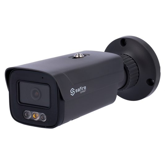 Telecamera IP Bullet 4MP 2.8mm Safire Smart con Audio, IR e Luce Bianca PoE AI Intermedia (IPB380A-4E1-DL)