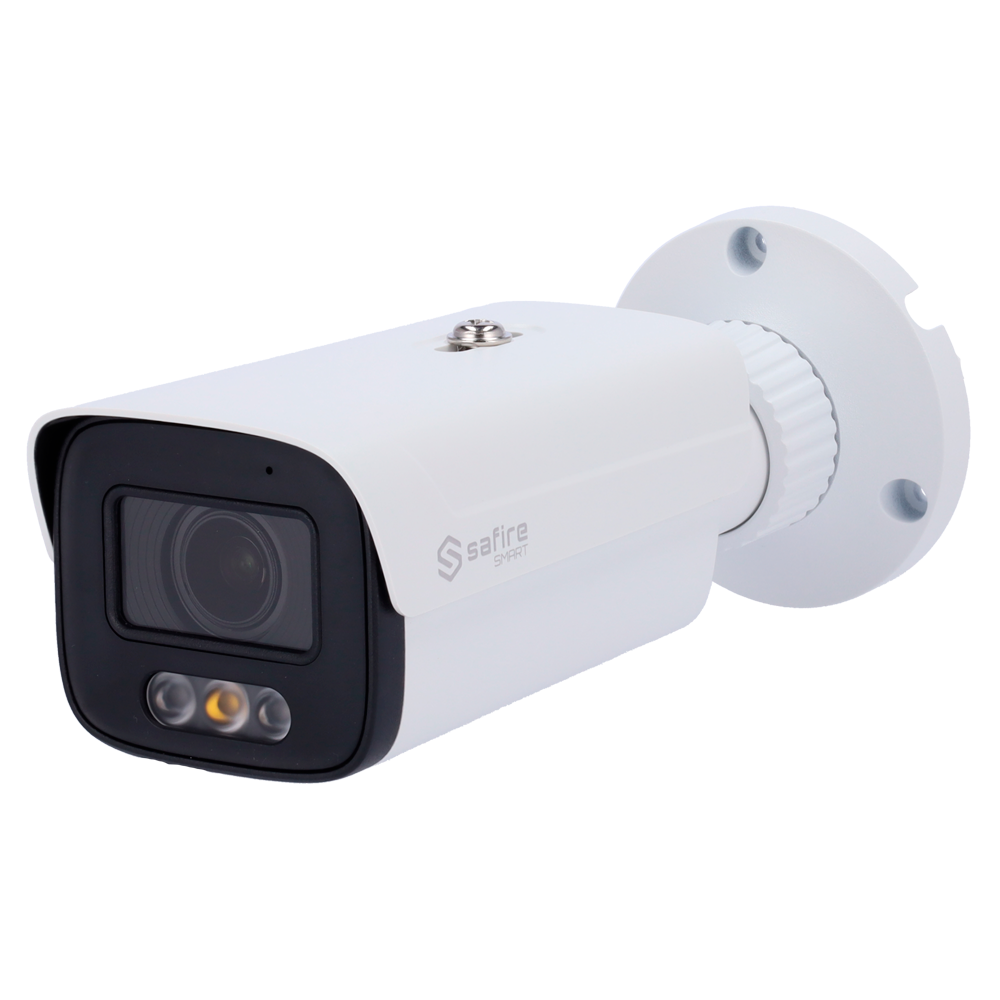 Telecamera IP Bullet 4MP 2.8-12mm Safire Smart con Audio, IR e Luce Bianca PoE (IPB580ZA-4B1-DL)