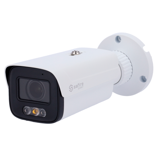 Telecamera IP Bullet 4MP 2.8-12mm Safire Smart con Audio, IR e Luce Bianca PoE (IPB580ZA-4B1-DL)