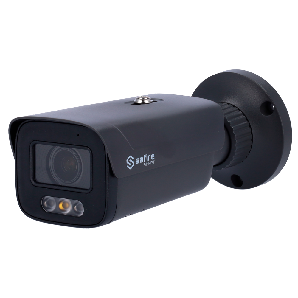 Telecamera IP Bullet 4MP 2.8-12mm Safire Smart con Audio, IR e Luce Bianca PoE AI Intermedia (IPB580ZA-4E1)