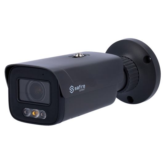 Telecamera IP Bullet 4MP 2.8-12mm Safire Smart con Audio, IR e Luce Bianca PoE AI Intermedia (IPB580ZA-4E1)