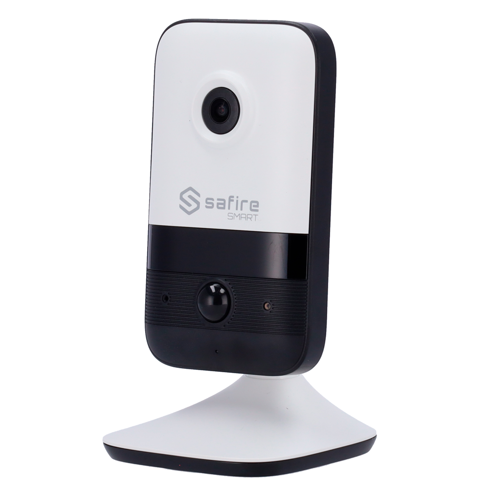 Telecamera IP Cube 4MP 2.1mm Safire Smart con Audio, IR, Wi-Fi, PoE e AI Base (IPCU014A-4B1W)