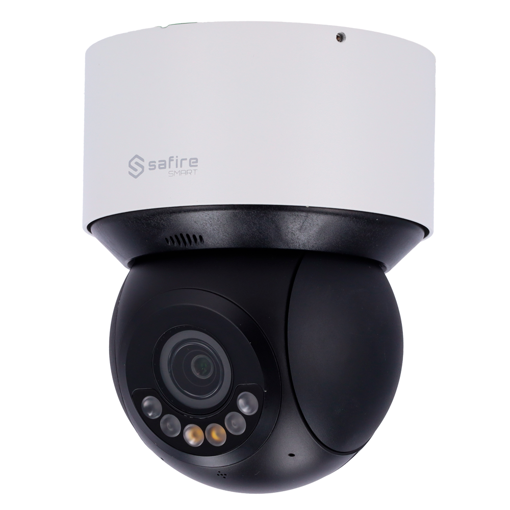 Telecamera IP PTZ 4MP 2.8-12mm Safire Smart con Audio, IR e Luce Bianca PoE AI Base (IPSD3004TA-4SB1-DL)