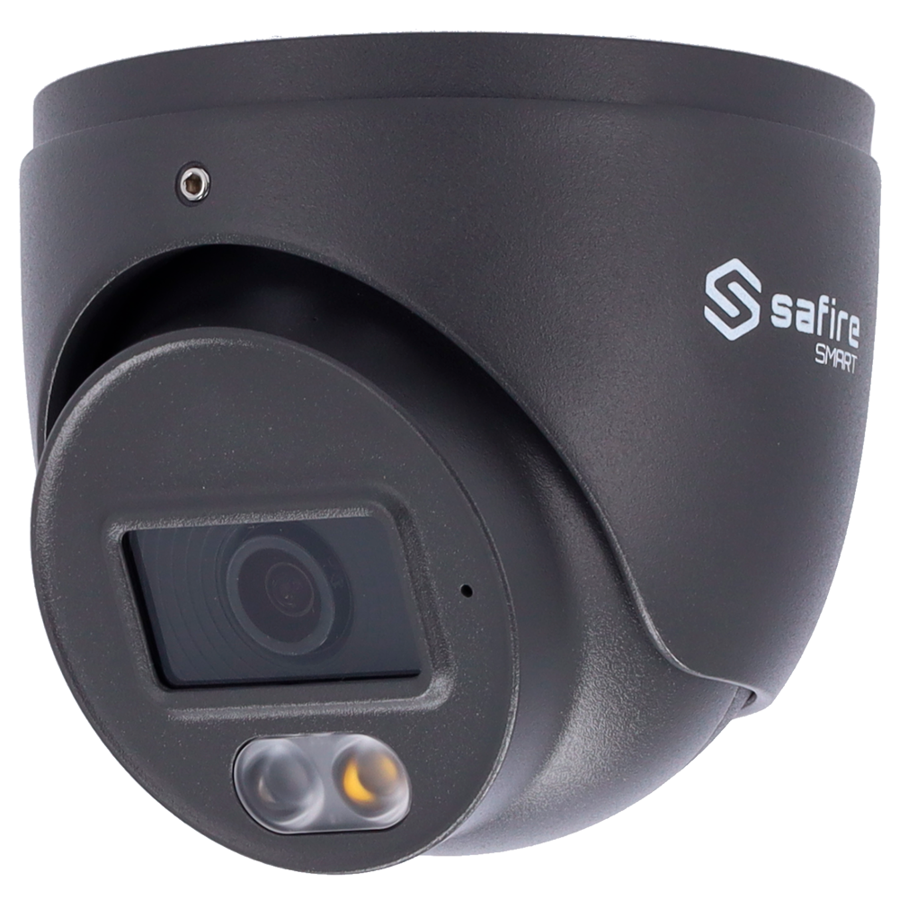 Telecamera IP Turret 4MP 2.8mm Safire Smart con Audio, IR e Luce Bianca PoE AI Base (IPT010A-4B1-DL)