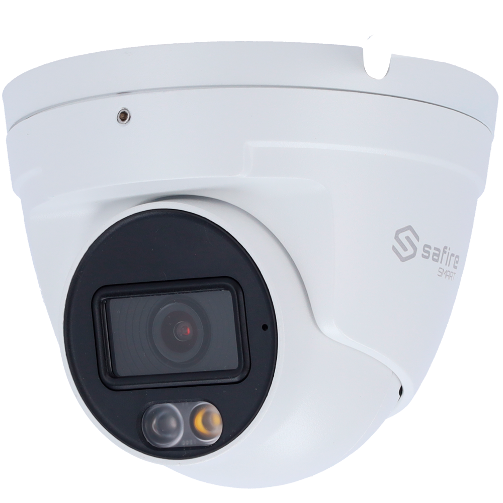 Telecamera IP Turret 4MP 2.8mm Safire Smart con Audio, IR e Luce Bianca PoE AI Intermedia (IPT020A-4E1-DL)