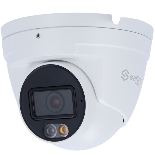 Telecamera IP Turret 4MP 2.8mm Safire Smart con Audio, IR e Luce Bianca PoE AI Intermedia (IPT020A-4E1-DL)